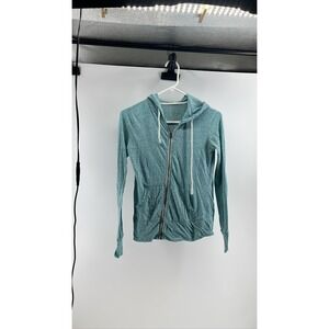 Aeropostale Women's S/P Teal Zip Hoodie Sweatshirt Pockets Long Sleeve